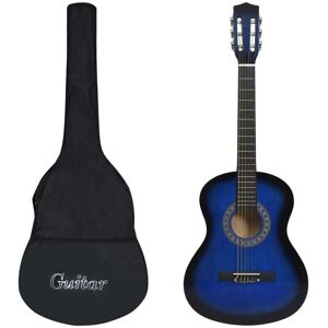Vidaxl Classical Guitar For Beginner With Bag Blue 3/4 36\ Vidaxl Classical Guitar For Beginner With Bag Blue 3/4 36\
