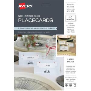 Avery White Folded Placecards - Label & Placecard Sheets Avery White Folded Placecards - Label & Placecard Sheets