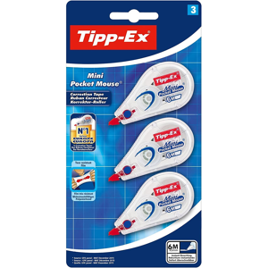Bic Tipp-Ex Mini Pocket Long Correction Tapes - Pack Of 3 - 6 Metres Total Bic Tipp-Ex Mini Pocket Long Correction Tapes - Pack Of 3 - 6 Metres Total