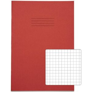 Rhino 13 X 9 A4+ Oversized Exercise Book 40 Page 7mm Squared Red Pack 100 - Vdu0 Rhino 13 X 9 A4+ Oversized Exercise Book 40 Page 7mm Squared Red Pack 100 - Vdu0
