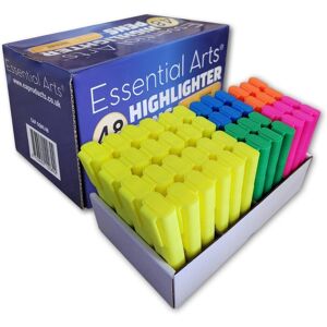 Essential Arts Square Highlighter Assorted Bulk Pack Of 48 Includes, Yellow, Essential Arts Square Highlighter Assorted Bulk Pack Of 48 Includes, Yellow,