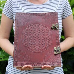 Ancient Wisdom Real Leather Visitor Book Flower Of Life Huge 10x13\" (200 Pages) Journal Diary Ancient Wisdom Real Leather Visitor Book Flower Of Life Huge 10x13\" (200 Pages) Journal Diary