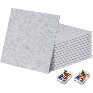 Esilihom 12 Pack Felt Board Tiles With 100 Push Pins, Self-Adhesive Notice & Pi Esilihom 12 Pack Felt Board Tiles With 100 Push Pins, Self-Adhesive Notice & Pi