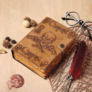 Purpledip Leather Diary Journal With Emboss Design 'Guns & Skull' Handmade Tree Purpledip Leather Diary Journal With Emboss Design 'Guns & Skull' Handmade Tree