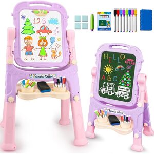 Lypsochaat 4 In 1 Kids Easel With Magnetic Whiteboard Chalkboard, Kids Drawing Board Toddl Lypsochaat 4 In 1 Kids Easel With Magnetic Whiteboard Chalkboard, Kids Drawing Board Toddl