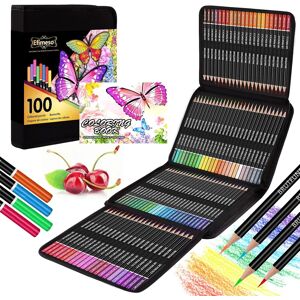 Efimeso 100 Colouring Pencils, Professional Coloured Pencils With Black Zipper Efimeso 100 Colouring Pencils, Professional Coloured Pencils With Black Zipper