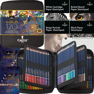 Castle Art Supplies Gold Standard 120 Colouring Pencils Set With Extras Quali Castle Art Supplies Gold Standard 120 Colouring Pencils Set With Extras Quali