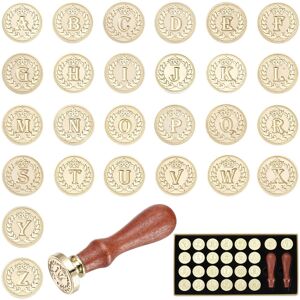 Uxcell Brass Letter Wax Seal Stamp Kit 26 Custom A-Z Crown Wax Sealing Vintage Brown Uxcell Brass Letter Wax Seal Stamp Kit 26 Custom A-Z Crown Wax Sealing Vintage Brown