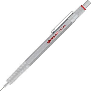 Rotring 600 Mechanical Pencil 0.5 Mm Silver All-Metal Body Propelling Pencil Rotring 600 Mechanical Pencil 0.5 Mm Silver All-Metal Body Propelling Pencil