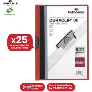 Durable A4 Clip Folder - 25 Pcs Red Pvc Presentation File, 30 Sheet Clip File For Home Durable A4 Clip Folder - 25 Pcs Red Pvc Presentation File, 30 Sheet Clip File For Home