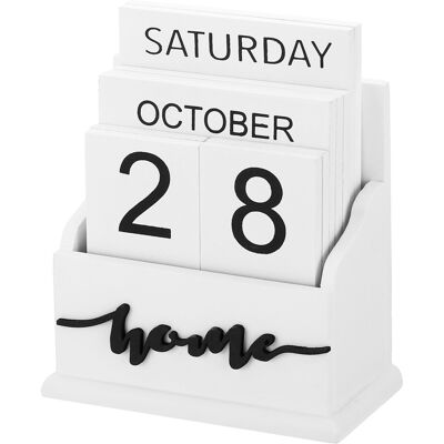 Metallixity Wooden Block Perpetual Calendar For Desk, Style 3 Wood Month Date Display Block Metallixity Wooden Block Perpetual Calendar For Desk, Style 3 Wood Month Date Display Block