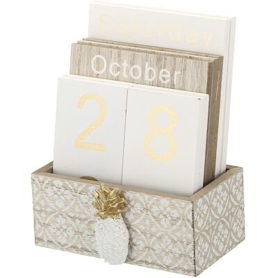 Metallixity Wooden Block Perpetual Calendar For Desk, Style 1 Wood Month Date Display Blocks Metallixity Wooden Block Perpetual Calendar For Desk, Style 1 Wood Month Date Display Blocks