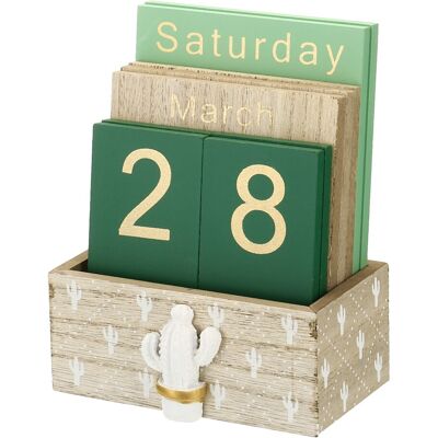 Metallixity Wooden Block Perpetual Calendar For Desk, Style 2 Wood Month Date Display Blocks Metallixity Wooden Block Perpetual Calendar For Desk, Style 2 Wood Month Date Display Blocks
