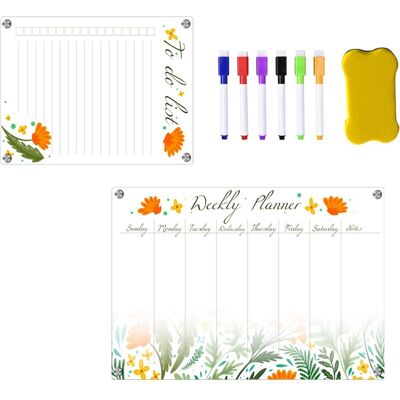 Magnetic Acrylic Weekly Planner Calendar Memo Board For Refrigerator -5184 Magnetic Acrylic Weekly Planner Calendar Memo Board For Refrigerator -5184