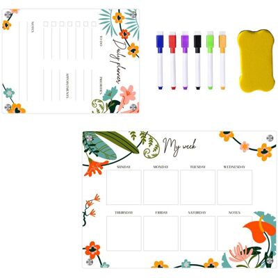 Magnetic Acrylic Weekly Planner Calendar Memo Board For Refrigerator -5184 Magnetic Acrylic Weekly Planner Calendar Memo Board For Refrigerator -5184