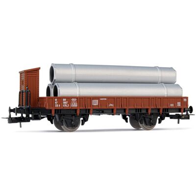 Jouef Hj5704 Car With Turret For Transporting Pipes Scale Ho 1:87 Jouef Hj5704 Car With Turret For Transporting Pipes Scale Ho 1:87
