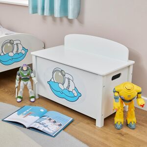 Liberty House Toys Kid'S Wooden Space Toy Box, White Liberty House Toys Kid'S Wooden Space Toy Box, White