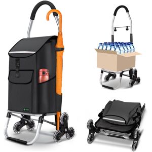 Vounot Folding Shopping Trolley, Aluminium Lightweight Shopping Cart 58l Black Vounot Folding Shopping Trolley, Aluminium Lightweight Shopping Cart 58l Black