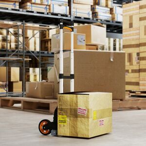 Homcom Folding Sack Truck, Trolley Cart With Wheels And Telescoping Handle Silver Tone Homcom Folding Sack Truck, Trolley Cart With Wheels And Telescoping Handle Silver Tone