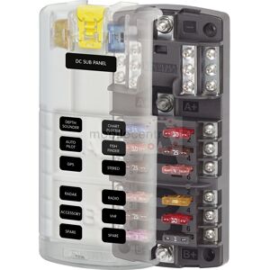 Blue Sea Systems - 6+6 sikringer 30A - 1stk - Fuse Holder Blue Sea Systems - 6+6 sikringer 30A - 1stk - Fuse Holder