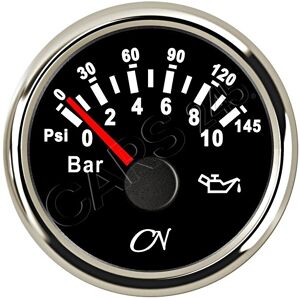 Lindemann Marine Cn Instrument Oil Pressure Display Up To 10bar Black-Chrome Lindemann Marine Cn Instrument Oil Pressure Display Up To 10bar Black-Chrome