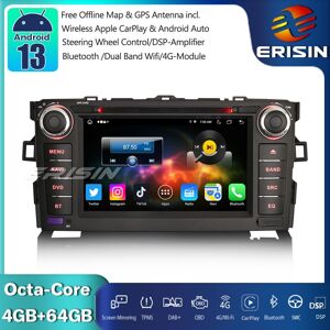 Erisin 8-Core 64gb Dab+ Carplay Android 14 Car Stereo Sat Nav Dsp Obd2 Dvd Toyota Auris Erisin 8-Core 64gb Dab+ Carplay Android 14 Car Stereo Sat Nav Dsp Obd2 Dvd Toyota Auris