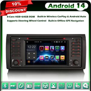 Es8553b-Ha 8-Core 4+64gb Android 14 Dab+ Dvd Car Stereo Gps Radio For Bmw Bmw X5 E53 Bt 5.0 Es8553b-Ha 8-Core 4+64gb Android 14 Dab+ Dvd Car Stereo Gps Radio For Bmw Bmw X5 E53 Bt 5.0