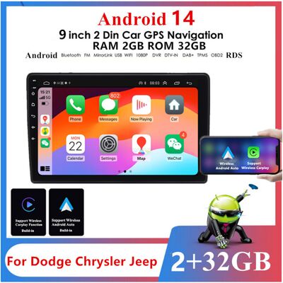 9'' 2+32g Stereo Radio Gps Navigation Player For Dodge Chrysler Jeep Ram Carplay 9'' 2+32g Stereo Radio Gps Navigation Player For Dodge Chrysler Jeep Ram Carplay