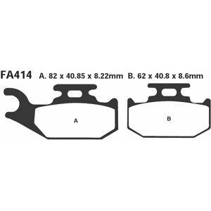 Pair Of Ebc Fa414tt Brake Pads For Suzuki 750 Lt A Kingquad 2005-2015 Pair Of Ebc Fa414tt Brake Pads For Suzuki 750 Lt A Kingquad 2005-2015