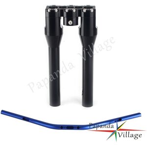 Papandacycle 1-1/8\" Blue Handlebar W/ 10\" + 1\" Handlebar Riser Kit For Harley Heritage Fxst Papandacycle 1-1/8\" Blue Handlebar W/ 10\" + 1\" Handlebar Riser Kit For Harley Heritage Fxst