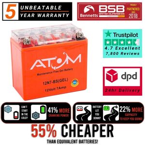 Atom Advanced Yb7-A Gel Motorcycle Battery - Motorcycle Battery Atom Advanced Yb7-A Gel Motorcycle Battery - Motorcycle Battery