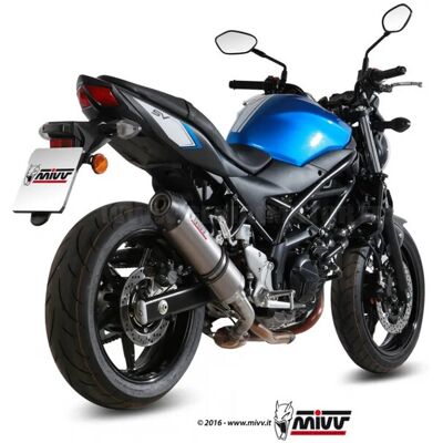 Mivv Exhaust Muffler Oval Titanium With Carbon Cap For Suzuki Sv 650 2016 > 2024 Mivv Exhaust Muffler Oval Titanium With Carbon Cap For Suzuki Sv 650 2016 > 2024