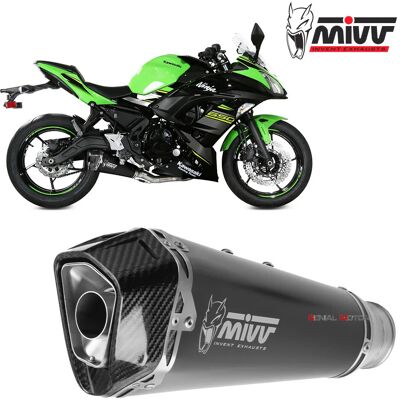 Mivv Kawasaki Ninja 650 Steel Black Exhaust - Complete Delta Race System Mivv Kawasaki Ninja 650 Steel Black Exhaust - Complete Delta Race System