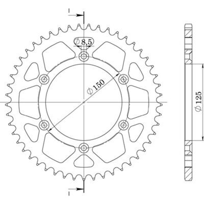 Supersprox Aluminum Mudguard Chainring - Motorcycle Sprocket Supersprox Aluminum Mudguard Chainring - Motorcycle Sprocket