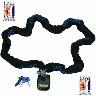 Oxford Monster Security 2m Chain And Padlock - Sold Secure Gold Oxford Monster Security 2m Chain And Padlock - Sold Secure Gold