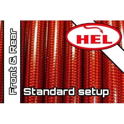 Hel Performance Trans Red Rsv Mille 1000 01-05 Hel Braided Fr & Rr Brake Hoses Std Setup Hel Performance Trans Red Rsv Mille 1000 01-05 Hel Braided Fr & Rr Brake Hoses Std Setup