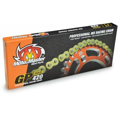 Moto Master 420 GP Motocross Bike Chain Gold 134 Links - Motorcycle Chain Moto Master 420 GP Motocross Bike Chain Gold 134 Links - Motorcycle Chain