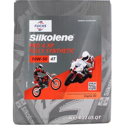 FUCHS Silkolene Pro 4 XP 10w50 4L - Motorcycle Synthetic Oil FUCHS Silkolene Pro 4 XP 10w50 4L - Motorcycle Synthetic Oil