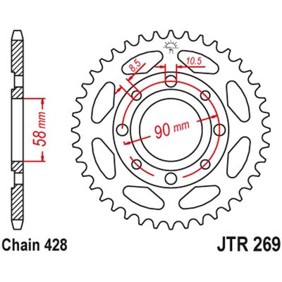 JT JTR269,51 Sprocket - Chain Part JT JTR269,51 Sprocket - Chain Part