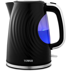Tower T10083blk Sonar Textured Kettle With Large Viewing Window & Blue Light, 36 Tower T10083blk Sonar Textured Kettle With Large Viewing Window & Blue Light, 36