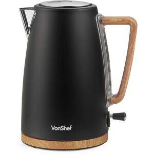 Black 1.7l Rapid Boil Electric Kettle With Boil Dry Protection, Vonshef Black 1.7l Rapid Boil Electric Kettle With Boil Dry Protection, Vonshef