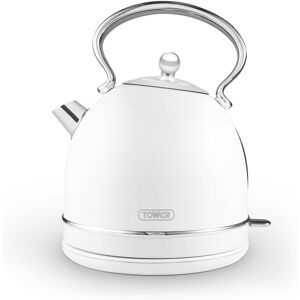 Tower T10076wht Heritage Dome Kettle With Rapid Boil, 1.7l, 3000w, Optic White Tower T10076wht Heritage Dome Kettle With Rapid Boil, 1.7l, 3000w, Optic White