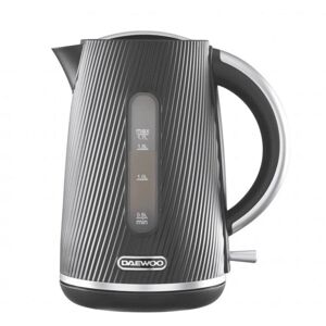 Daewoo Cascade 1.7l Electric Jug Kettle Black Ribbed Texture Design Daewoo Cascade 1.7l Electric Jug Kettle Black Ribbed Texture Design