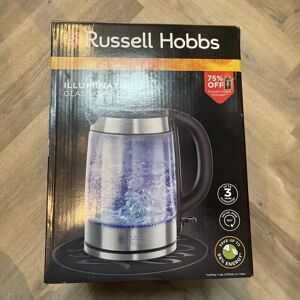 Russell Hobbs Black 1.7L Illuminating Glass Kettle - Electric Russell Hobbs Black 1.7L Illuminating Glass Kettle - Electric