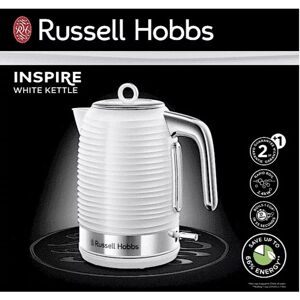 Russell Hobbs Inspire White 1.7L Electric Kettle - Fast Boil Rapid 3000W Russell Hobbs Inspire White 1.7L Electric Kettle - Fast Boil Rapid 3000W