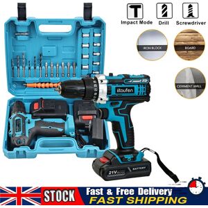 Tianc 21v Cordless Hammer Drill Set Electric Impact Driver Screwdriver + 2 Battery Tianc 21v Cordless Hammer Drill Set Electric Impact Driver Screwdriver + 2 Battery