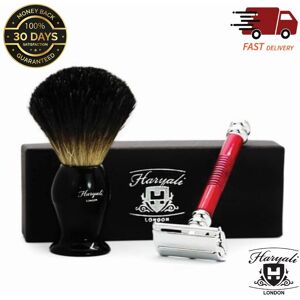 Haryali London Butterfly De Safety Razor With Black Badger Hair Shaving Brush For Men Shave Set Haryali London Butterfly De Safety Razor With Black Badger Hair Shaving Brush For Men Shave Set