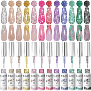 Rarjsm Gel Liner Nail Art Reflective Glitter Flash Diamond Liner Gelpolish 12 Co Rarjsm Gel Liner Nail Art Reflective Glitter Flash Diamond Liner Gelpolish 12 Co