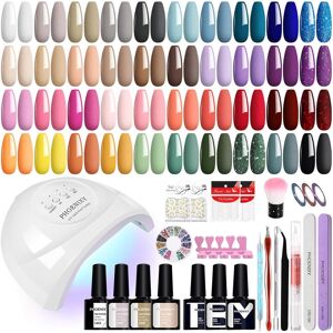 Care+ Gel Nail Kit, 61pcs Gel Nail Polish Set With 48w Lamp Starter Kit 40 Colours U V Care+ Gel Nail Kit, 61pcs Gel Nail Polish Set With 48w Lamp Starter Kit 40 Colours U V