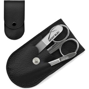 Gösol 3-Piece Manicure Set With Mont Bleu Crystal Nail File Black Leather Case Gösol 3-Piece Manicure Set With Mont Bleu Crystal Nail File Black Leather Case